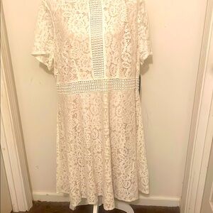 Jessica Howard Cream Flutter Sleeve Sundress